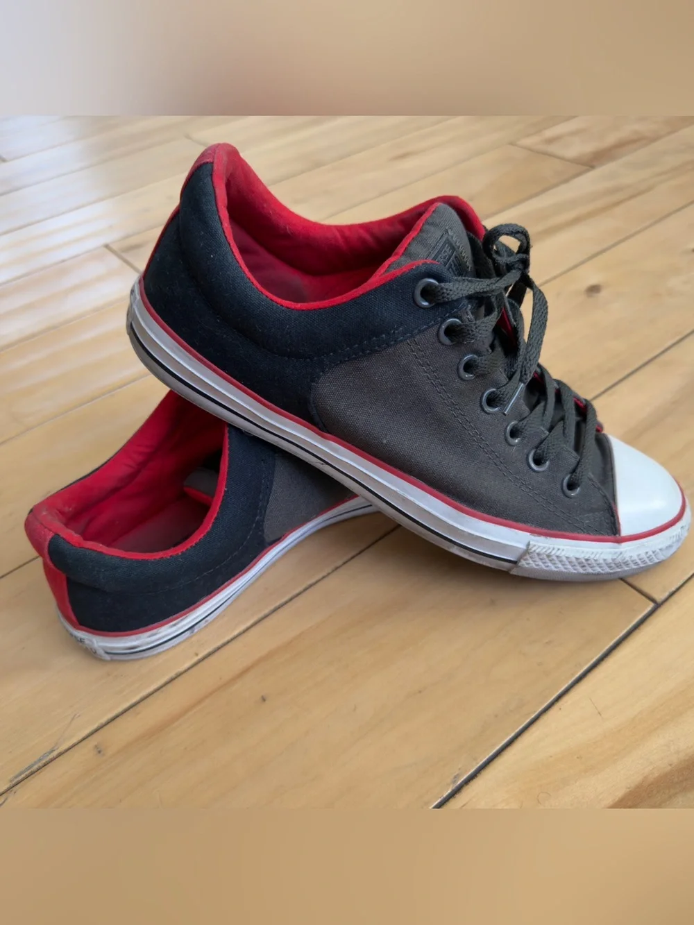 Converse Men’s All Star Black Canvas Sneakers with Red Lining
